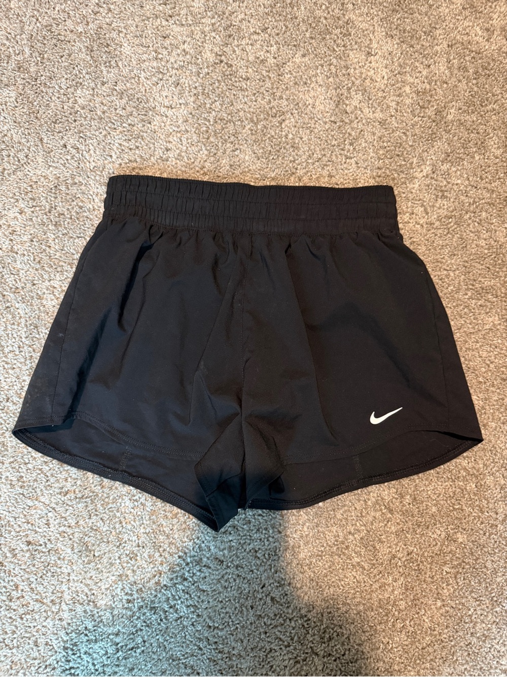 Nike Black and White Dri-Fit Shorts with Swoosh